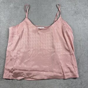 Koko + Mason Satin Sleeveless Scoop Neck Top Blush Size Large NWT